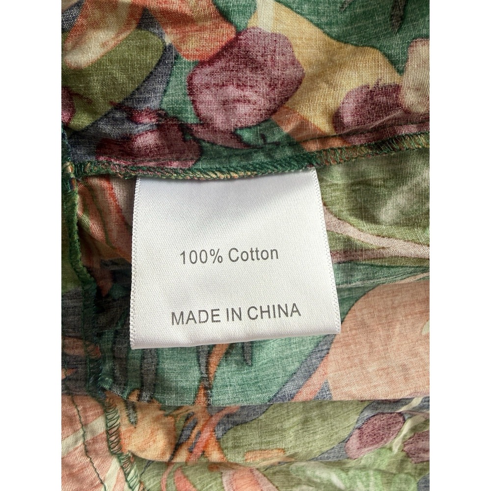 Anthropologie OPT Calypso Tropical Cotton Sundress Womens L Bold Floral Smocked - Picture 10 of 11